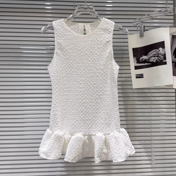 2026 Summer New Style Fashionable and Sweet Textured Fabric Three-Dimensional Skirt Design Vest Top for Women 2026 Summer New Style Fashionable and Sweet Textured Fabric Three-Dimensional Skirt Design Vest Top for Women