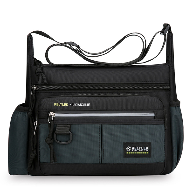 Bolso de hombro de todo fósforo de múltiples capas de gran capacidad Bolso de mensajero de negocios de tela Oxford Bolso de hombre portátil de almacenamiento de taza de agua de viaje al aire libre