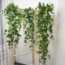 精品藤条地瓜叶藤仿真番薯叶绢布植物墙配材三角叶常春藤壁挂
