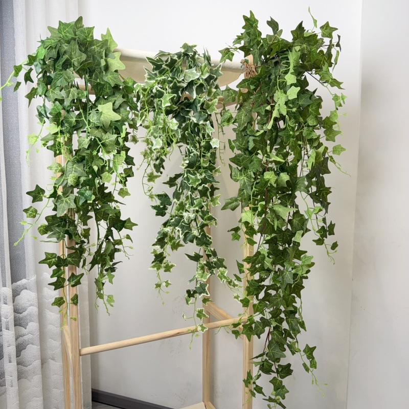 精品藤条地瓜叶藤仿真番薯叶绢布植物墙配材三角叶常春藤壁挂