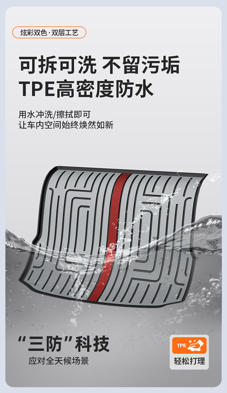 Suitable for Hongqi H5 H6 E-QM5 HS5 HS6 HS3, special colorful car trunk mat, car accessories