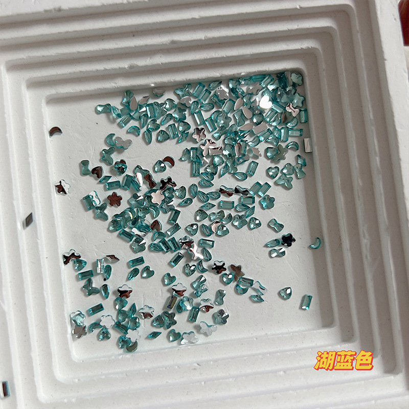 5#초소형 평바닥 다이아몬드 [레이크블루] 100개 이상