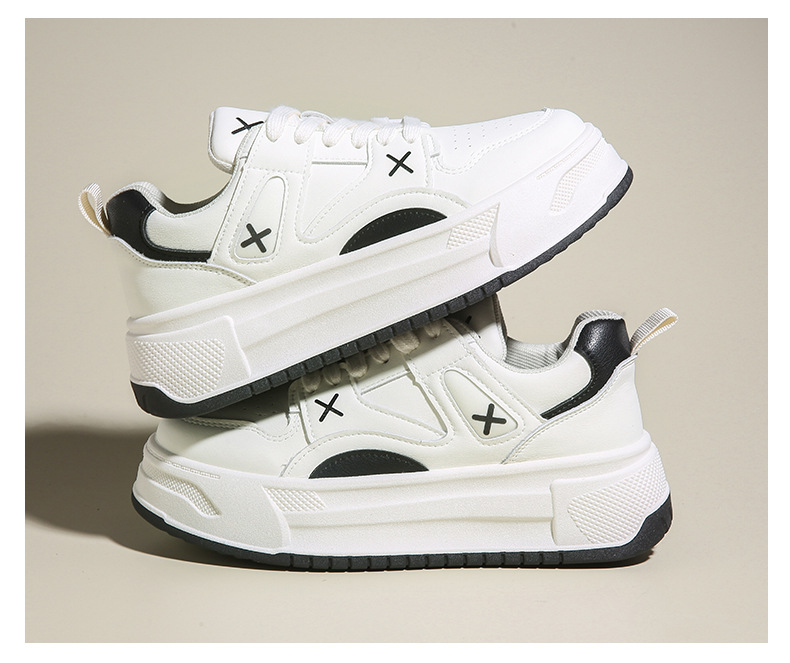 2024 début du printemps nouvelle édition coréenne petites chaussures blanches femme Instagram étudiant sport et loisirs chaussures de planche chaussures de tir de rue semelle épaisse_voghion.com