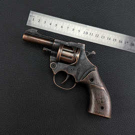 左轮野牛砸炮玩具枪批合金纸炮枪不可发射玩具枪8090怀旧手枪模型