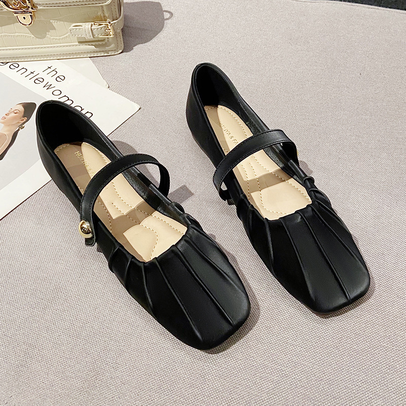 Women's Flats 2025 New Summer French Fairy Retro Shallow Casual Soft Sole Mary Jane Shoes For Women_vogvips.com