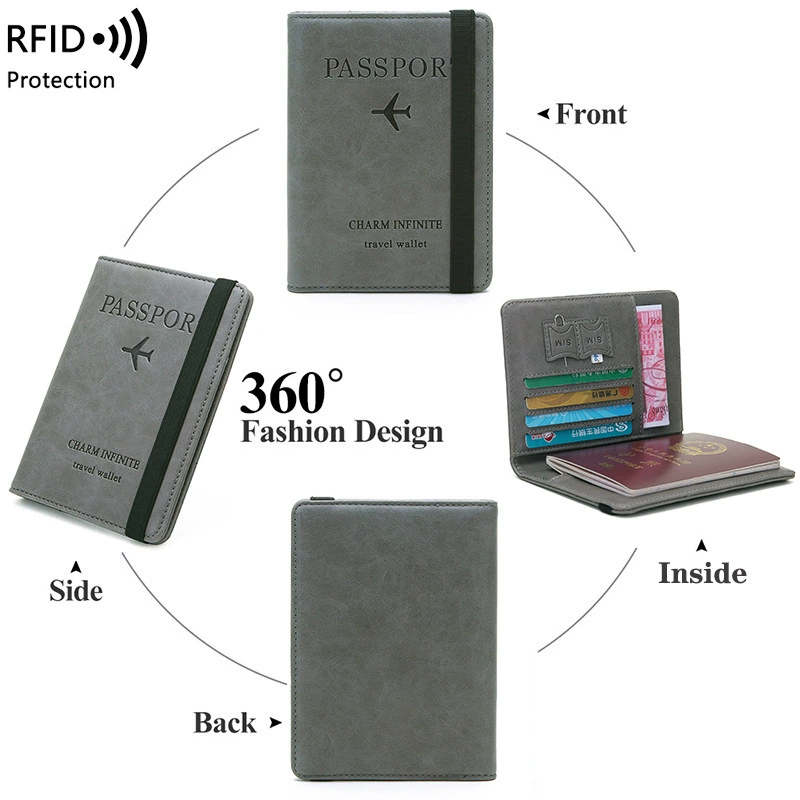 Паспортный держатель RFID, дорожная папка, антиукрасть multifunctional паспортный кошелёк