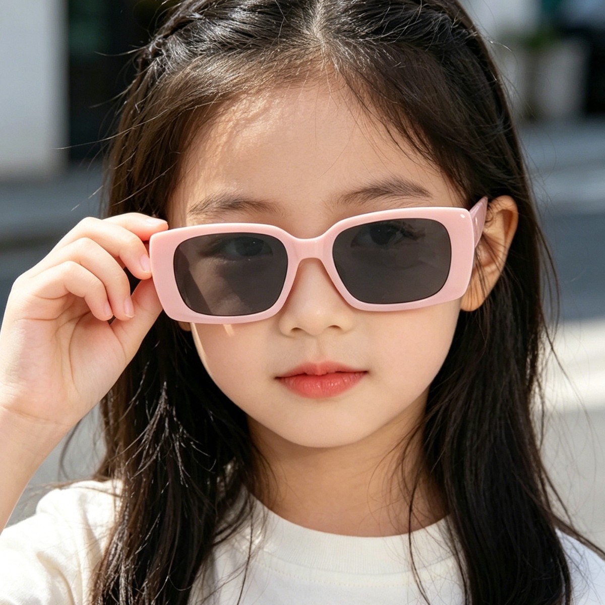 Gafas de Sol Infantiles Raine, Nuevas, al por Mayor, Acrílicas, Retro, Cuadradas, Modernas, Versátiles, con Protección UV para Exteriores