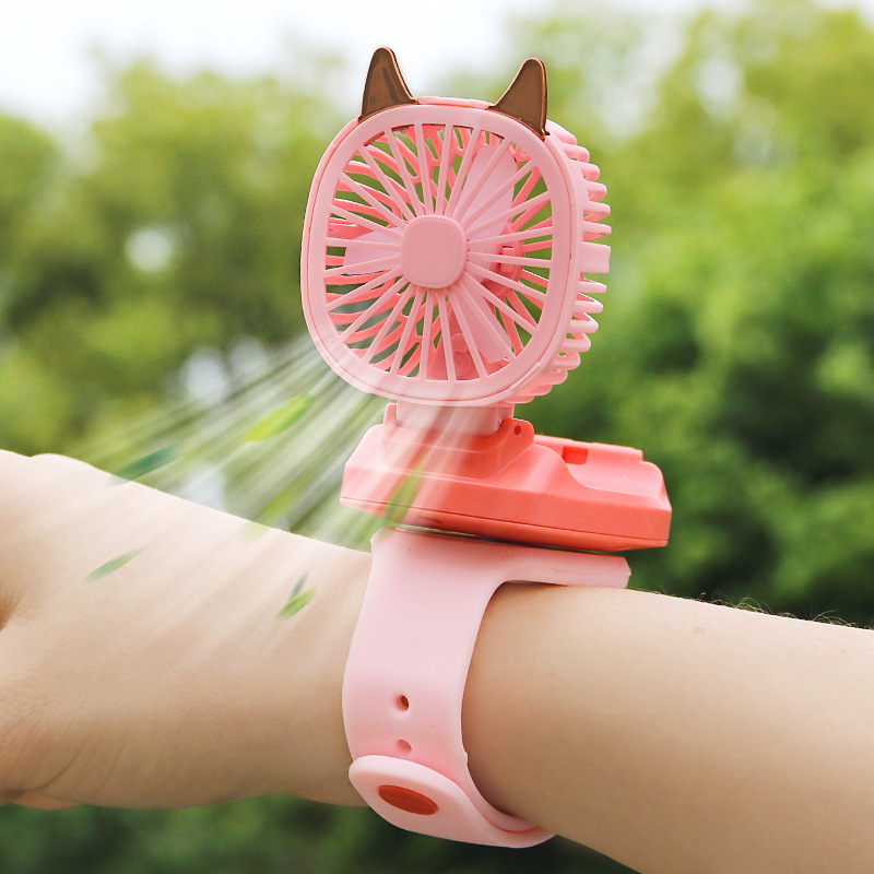 핑크 [충전모델 + 3가지 풍속 + 화려한 조명] + 무료 충전케이블