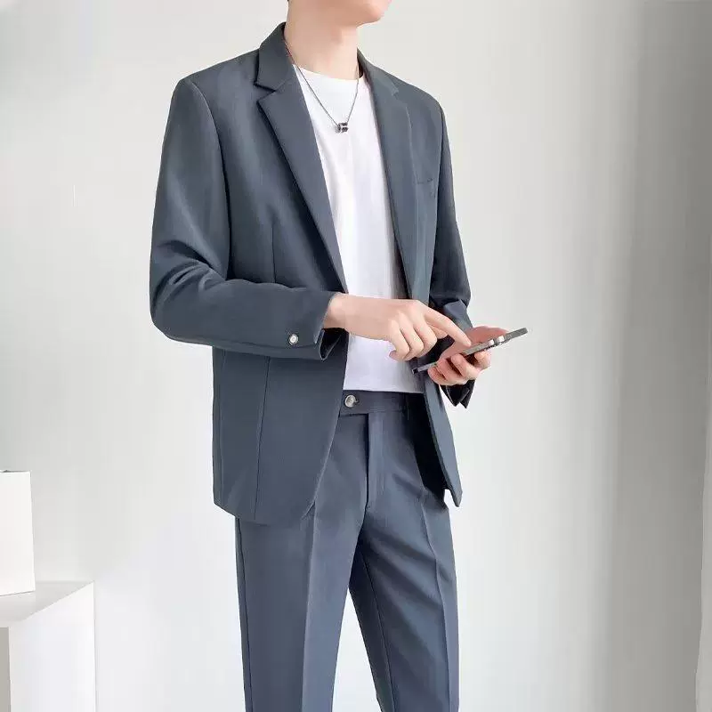  Men's Leisure Suit Trousers Set, Classic 2-Piece Outfit, Multi-Color, Sizes S–5XL