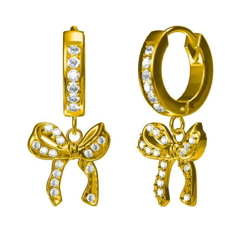 티타늄 스틸 골드 귀걸이 E0165G