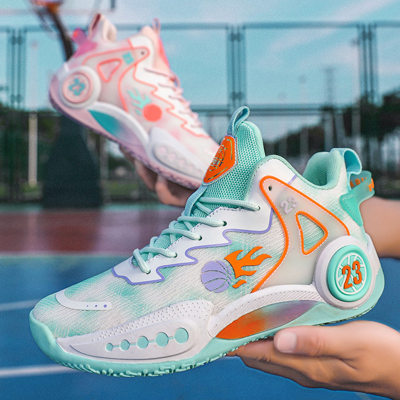 2025 크로스보더 대형 농구화 남성용 미끄럼 방지 통기성 운동화 청소년 및 중학생 실용 트레이닝 슈즈