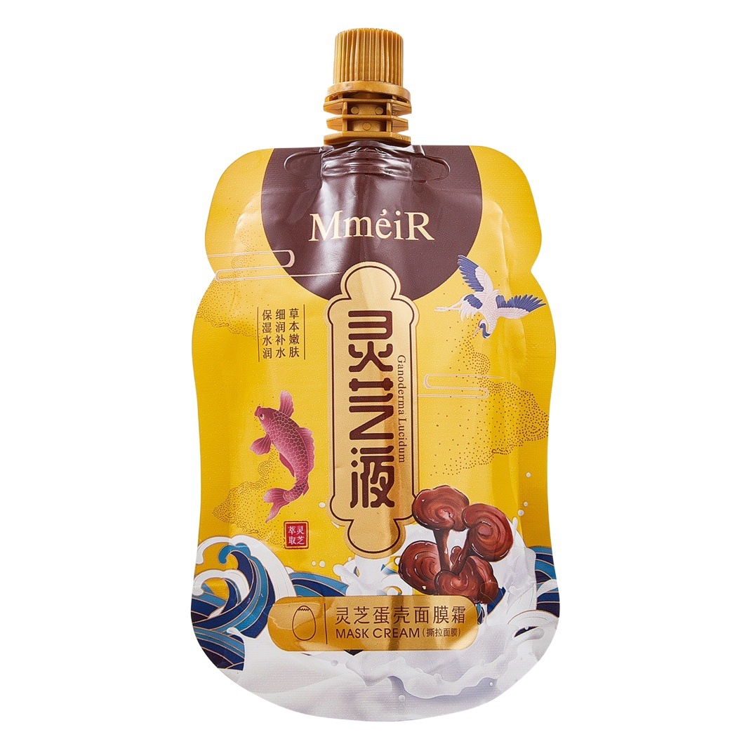The famous beauty Ganoderma lucidum eggshell mask cream hydrating light and thin to tender skin fine pores coating type tear mask