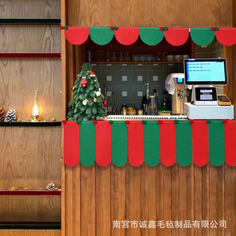 圣诞节屋檐三角旗橱窗咖啡店铺儿童房间帐篷装饰布置餐厅拉旗道具|undefined