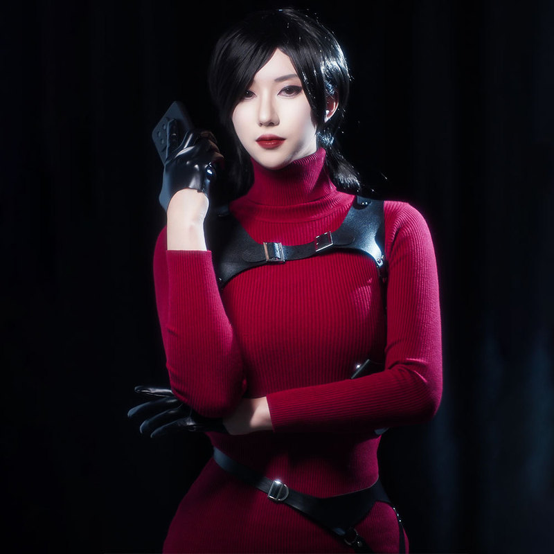 Resident Evil 4 Ada Wong Cosplay Costume Remastered Game Version Halloween Cosplay Outfit Full Set for Women Resident Evil 4 Ada Wong Cosplay Costume Remastered Game Version Halloween Cosplay Outfit Full Set for Women