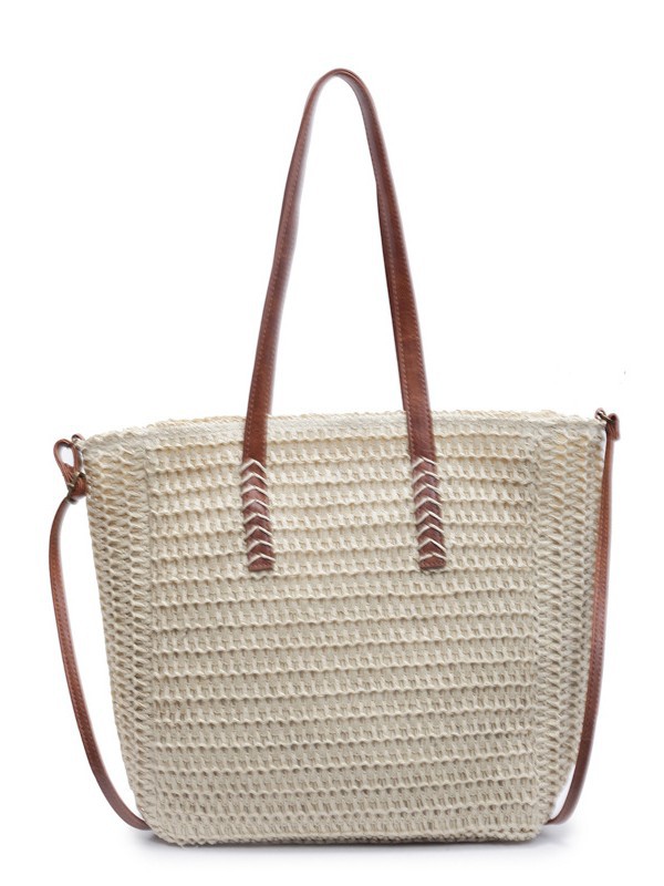 Bolsas de paja transfronterizas mujeres 2026 primavera nueva moda simple de gran capacidad bolsas de hombro bolsa de tejido casuales