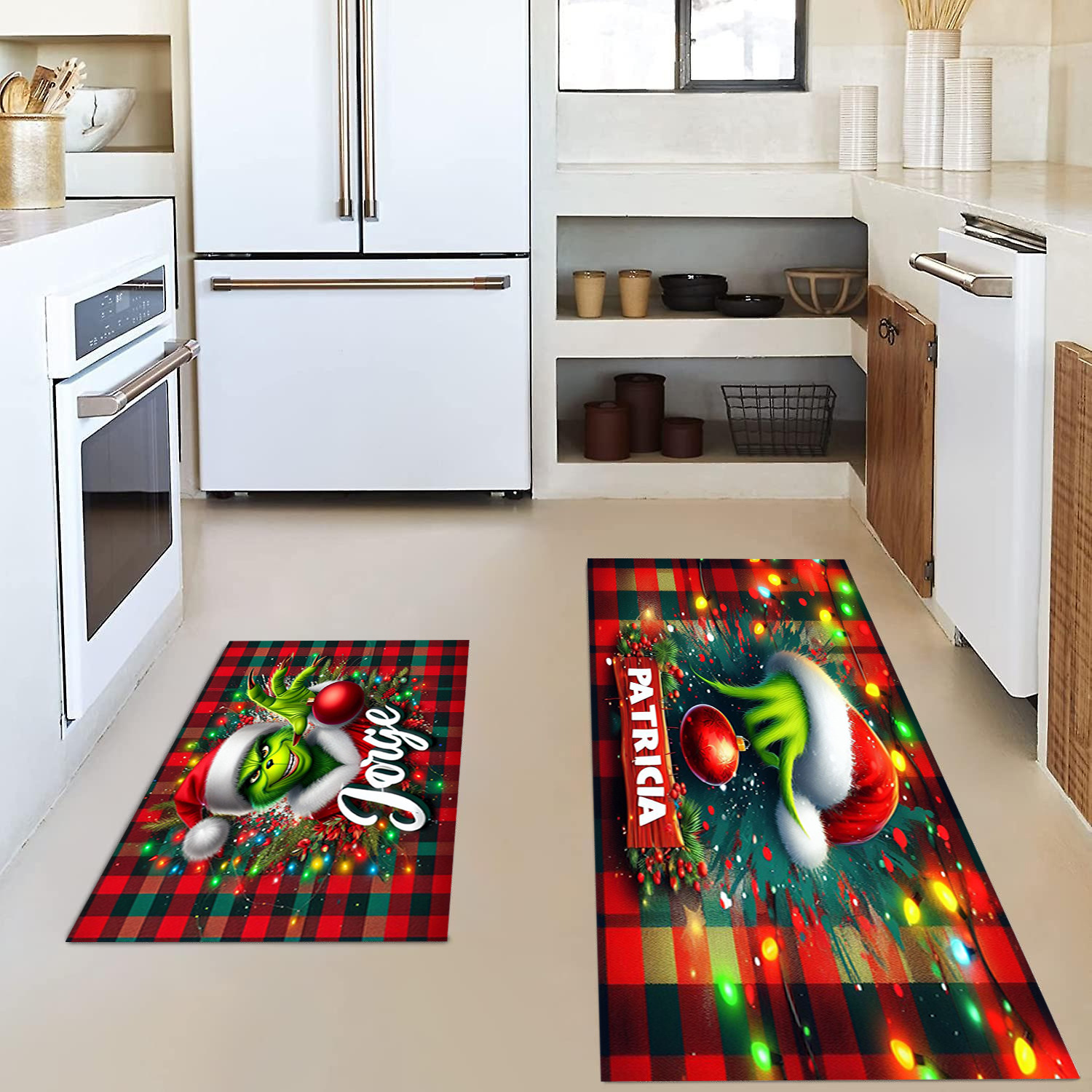 Juldekoration Golvmatta Kök Smutsbeständig Slitstark Fotmatta Entrédörr Förtjockad dörrmatta_voghion.com