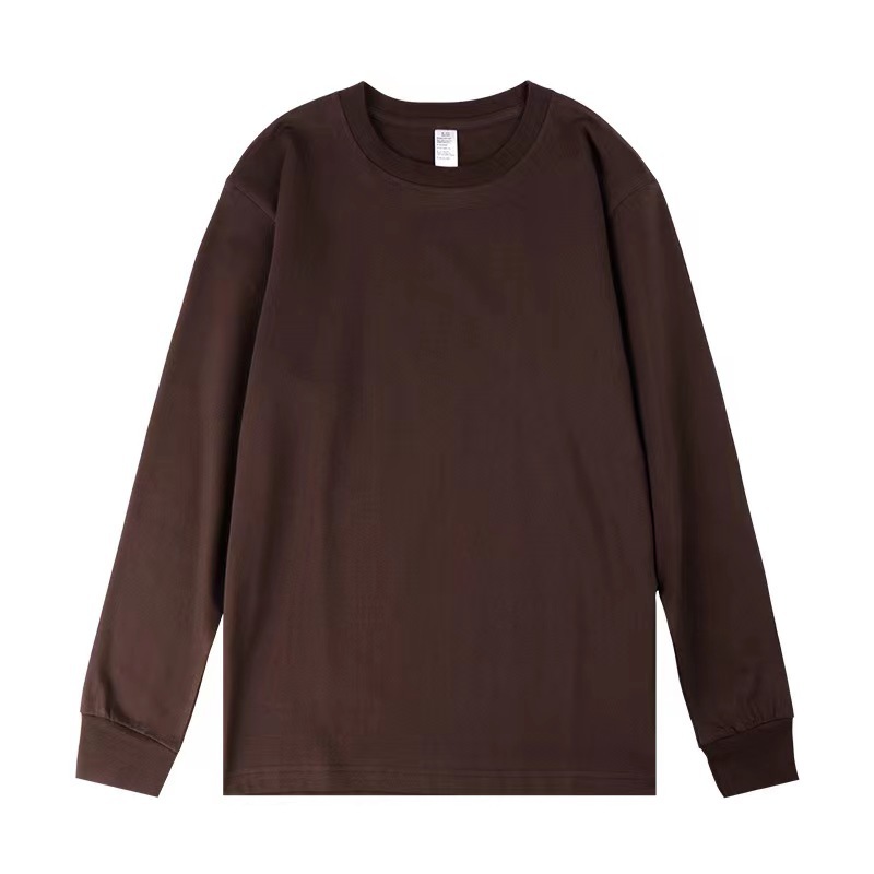 新作250gヘビーウェイト純綿ラウンドネック長袖Tシャツ メンズ トレンドブランド ファッション カジュアル ゆったり プリント 熱転写プリントトップス