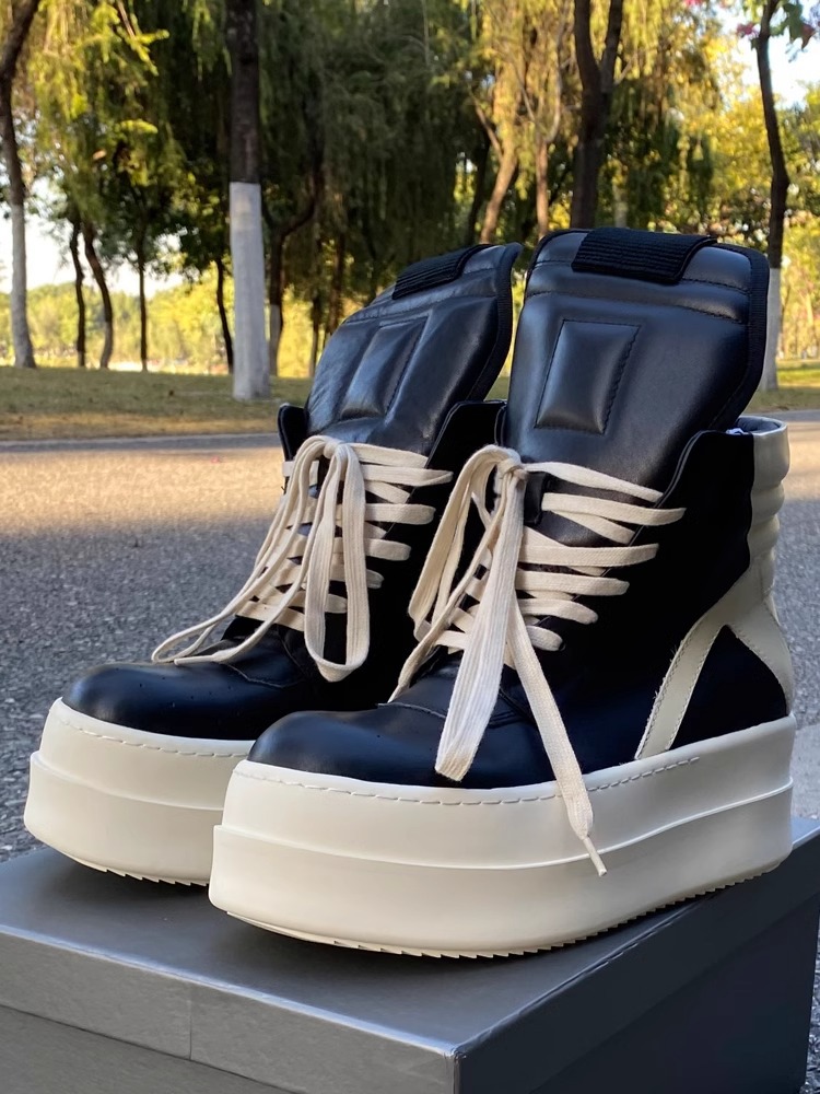 Trendy High Top Shoes Thick Soled Double Layer Couple Style Men's And Women's Shoes Triangle Design_vogvips.com