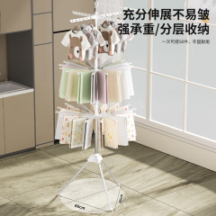 回転可能な赤ちゃん専用ハンガー家庭用ベランダ子供用多機能タオルバー大容量折り畳み式