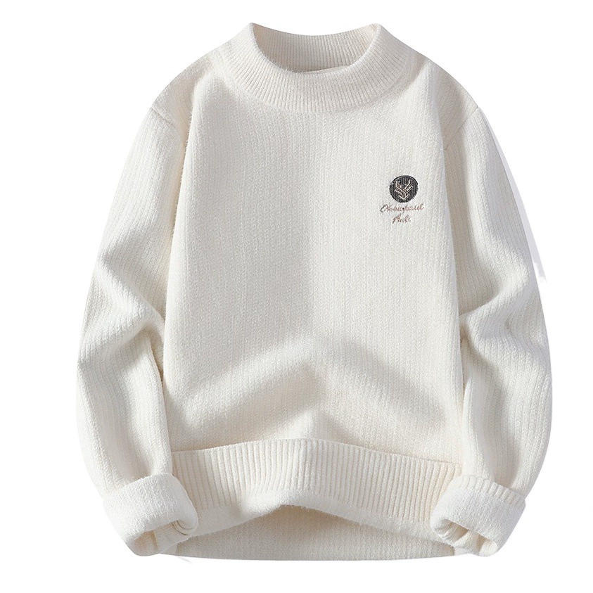 Мужской свитер с круглым вырезом 2023 Осень/Зима Новый Высококачественный свитер Ins Вязаная рубашка с круглым вырезом и высоким воротом Shake Sound Explosions