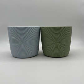 德化陶瓷盆栽圆形多肉花盆现代简约办公室落地桌面北欧ins风定制