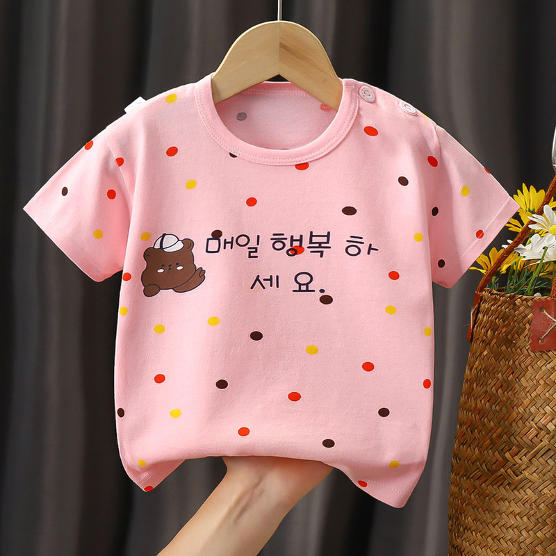 子供用半袖Tシャツ 純綿A級 夏の新作 男の子 赤ちゃん 女の子 綿100％服 韓国風子供服|undefined