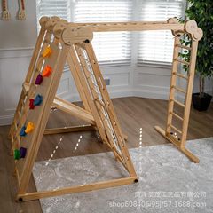木製クライミングフレーム屋外 8-in-1 折りたたみプレイセットゲームスタンド卸売スライドリングクライミングフレーム