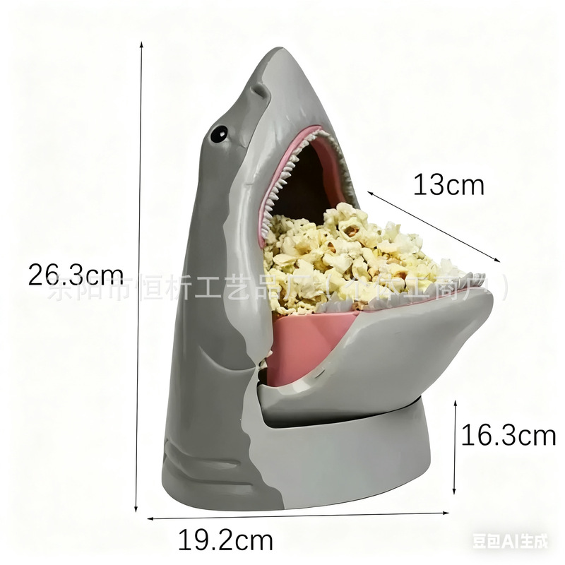 欧美创意JAWS 50th Anniversary Popcorn Bucket鲨鱼形爆米花桶|undefined