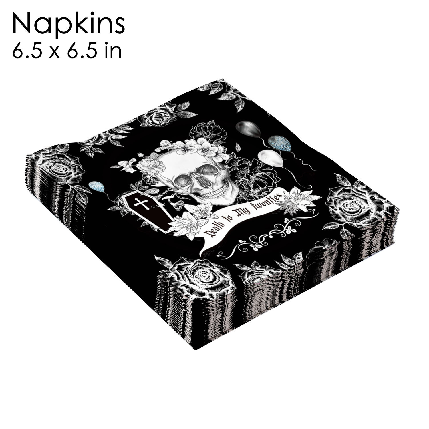 JW spot Death to My disposable napkin flower skull full version food grade printed two-layer paper
