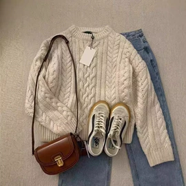 女式针织衫;毛衣;时尚休闲套装