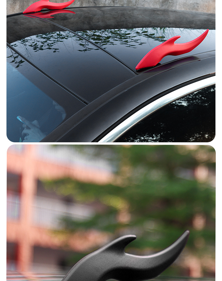 (Arc Light Speed Type Flow Around Fin) New Dragon Horn-Shaped Car Exterior Decoration Is Suitable for Various Models on the Market. Dragon Horn Decorative Stickers