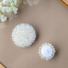 潮艺现货白色金丝双尖订珠扣手工工艺纽扣大衣貂皮裘皮装饰钮扣