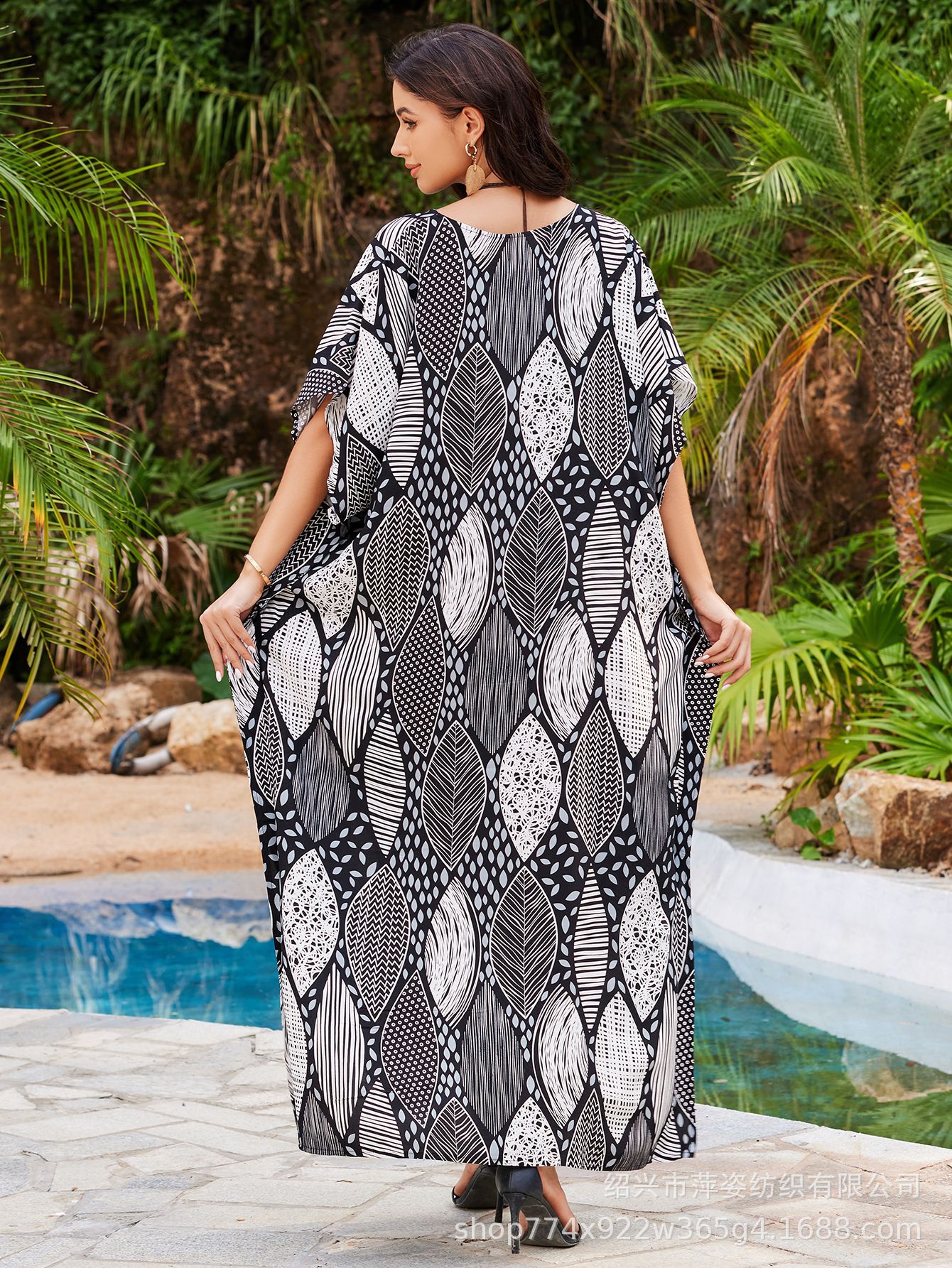 2025 nuevo algodón impresa camisa de playa vestido de vacaciones suelto bikini camisa trajes de baño mujeres AT612