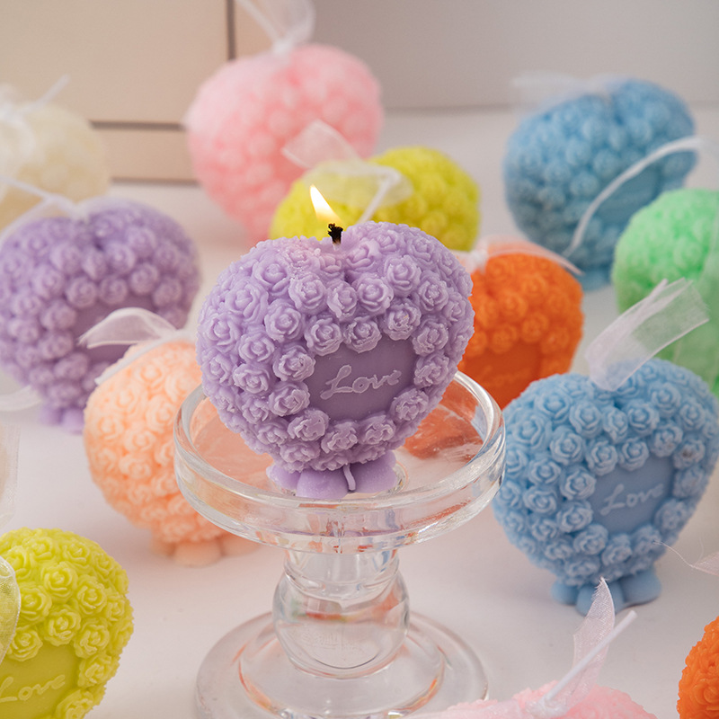 ins día de San Valentín rosa amor vela de banana DIY rosa vela hecha a mano adornos creativos para el hogar