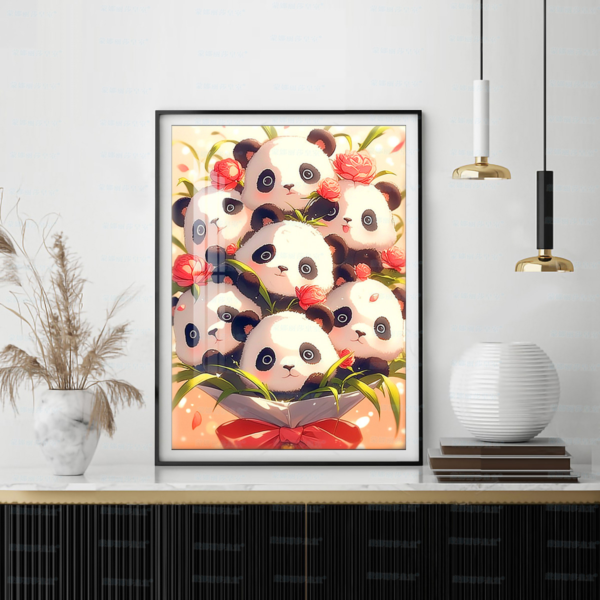 [Algodón importado] Mona Lisa real de bordado cruzado buquete de panda nuevo simple lindo bordado a mano cura image 4