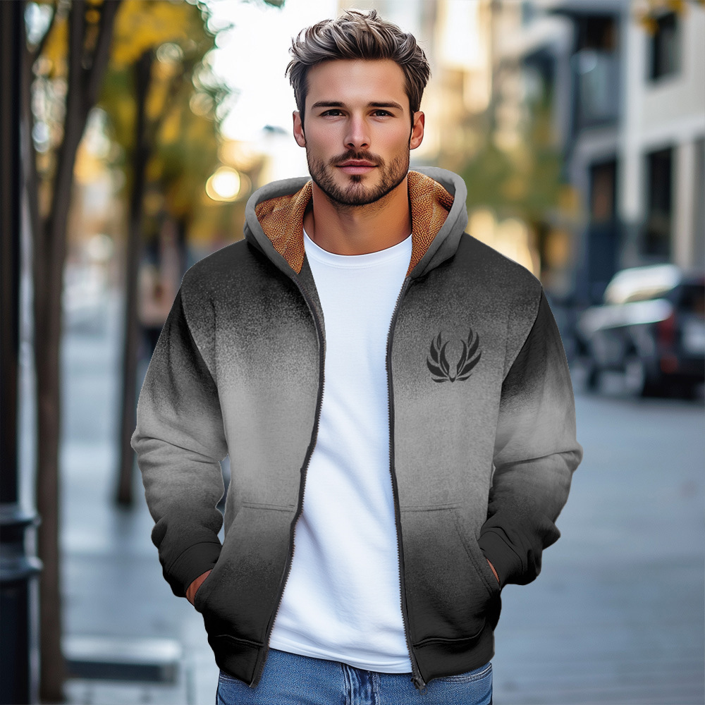 Chaqueta de manga larga de todo fósforo de moda clásica simple, casual diario, cómodo suéter con capucha con cremallera MF12