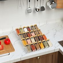 亚马逊热销爆款亚克力抽屉香料架厨房叠加阶梯式调料罐整理置物架