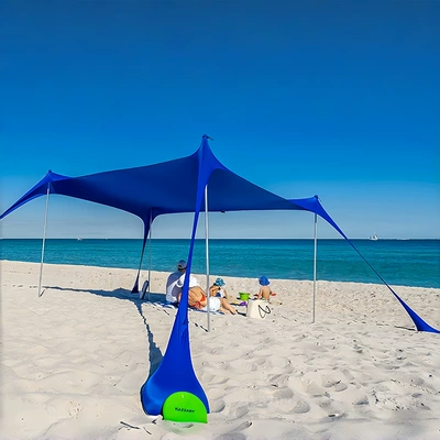 Avtomobil yan çətirləri, Windproof Sunshade Camping Tent - royal-blue-with-4-poles-300300cm