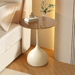 跨境新款茶几床头柜替代品铁艺圆桌钢化玻璃边几床头角几轻奢茶桌