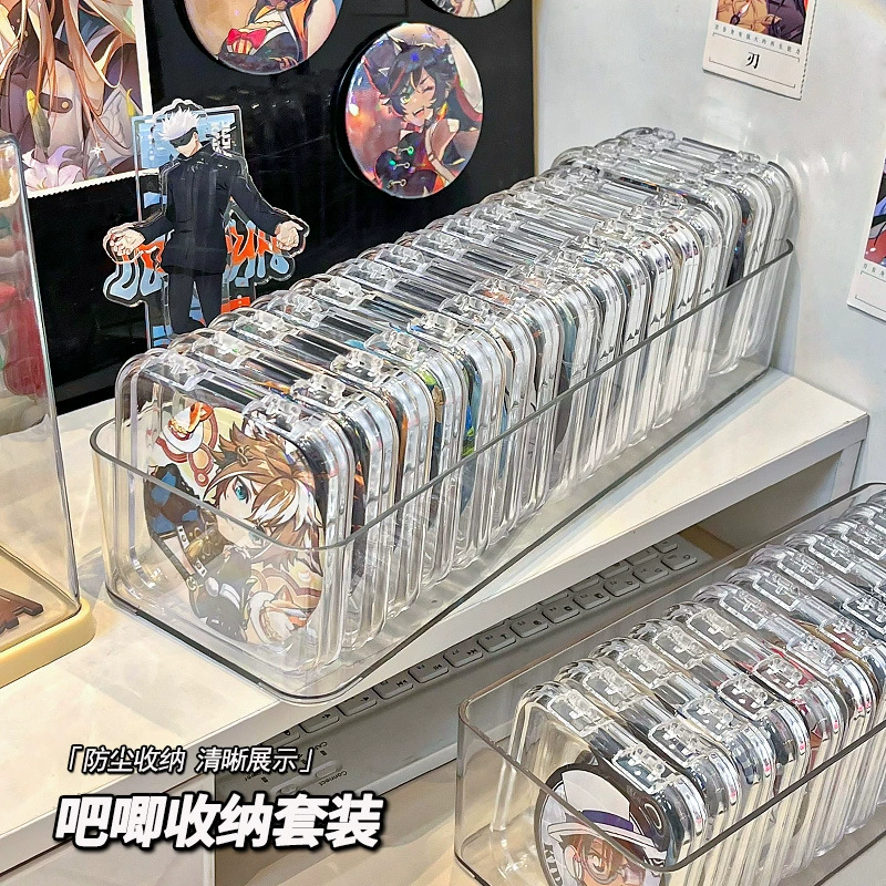 Барный Настольный ящик для хранения Акриловый Прозрачный Прямоугольный пылезащитный стоячая карта периферийная брошь значок просо витрина