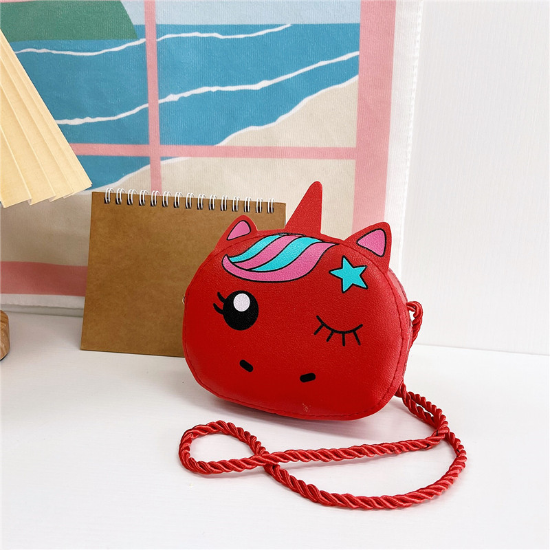 Estilo coreano 2021 nueva moda de dibujos animados unicornio niños bolsa de mensajero lindo bebé mini monedero bolso de hombro