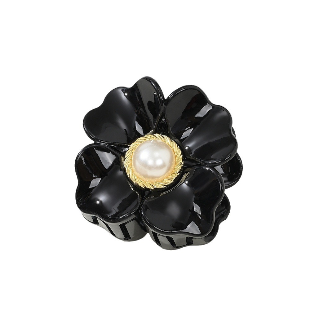 Fermaglio capelli fiore perla stile coreano quadrifoglio elegante_voghion.com