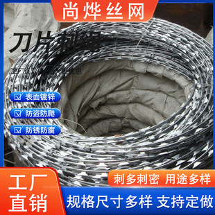 Blade Barbed Wire Isolation Fence Iron Tribulus Thorn Wire Rolling Cage Fence Anti-Climbing Barbed Wire Fence Iron Barbed Wire