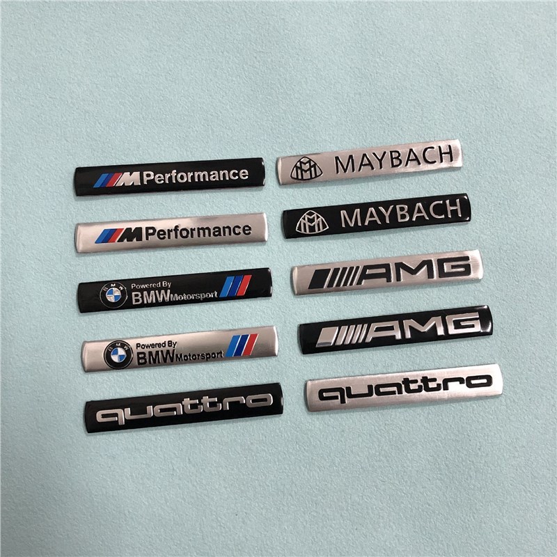 Avtomobil üçün metal emblem stiker — BMW, Mercedes, Audi loqoları