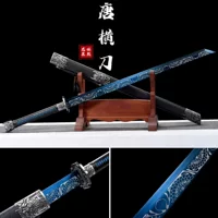 Нож Dragon Spring, меч Longquan Ding, цельнокованый меч, марганцевая сталь, нож Yanying, командный нож, холодное оружие для самообороны, без заточки
