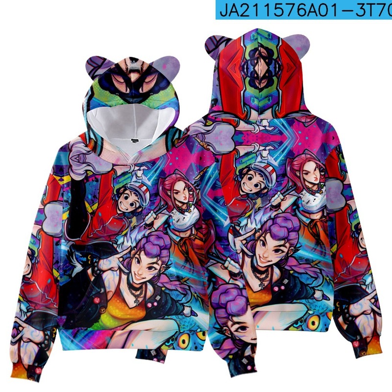 3D新品电影KPop Demon Hunters猎魔女团猫耳朵带帽卫衣成人儿童装|undefined