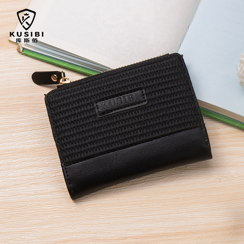 Monedero/Cartera Corto con Cremallera, Multifuncional para Tarjetas, Diseño Simple y Lindo