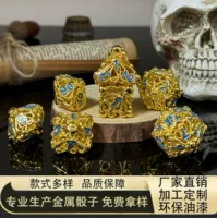 Полые кости Dnd Dungeons и Dungeons Трансграничный настольный игровой цвет KSulu Металлический набор игральных костей