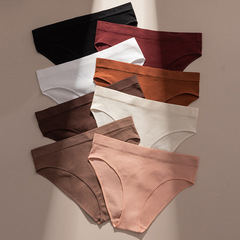 European and American cross-border new style thread breathable pure cotton crotch women's underwear low waist large size sexy buttocks sports triangle pants 