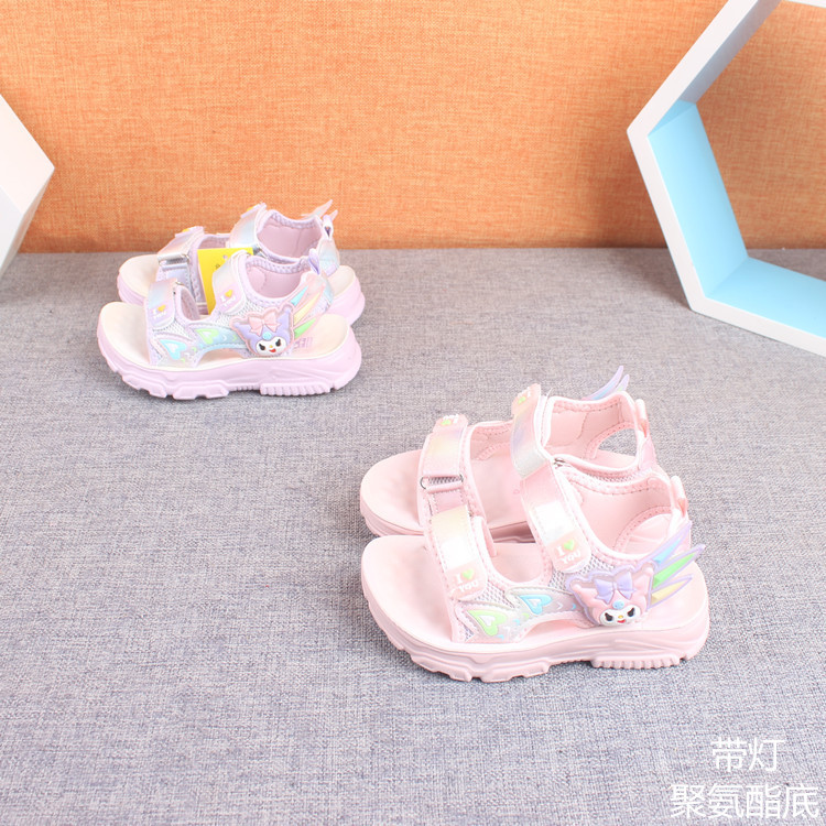Girls' Shoes Children's Princess Sandals 2025 New Summer Girls Polyurethane Summer Soft Sole Beautiful Beach Shoes